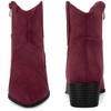 Perphy Women's Zipped Pointed Toe Block Heel Western Ankle Boots - 3 of 3