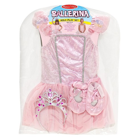 Melissa Doug Ballerina Role Play Costume Set 4pc Includes Ballet Slippers Tutu Target