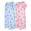 JEFFRICO Womens 2 Pack Nightgowns Short Sleeve Sleepwear Soft Pajama Dress Nightshirts - 3 of 4