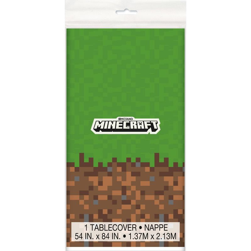 Minecraft 84&#34;x54&#34; Reusable Table Cover Green/Brown, 3 of 5