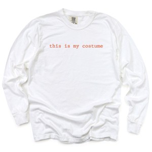 This Is My Costume Typewriter - Women's Garment Dyed Long Sleeve Graphic T-Shirt - 1 of 4