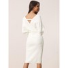 Seta T Women's Deep V Neck Wrap Batwing Sleeve Belted Bodycon Midi Sweater Dress - 4 of 4