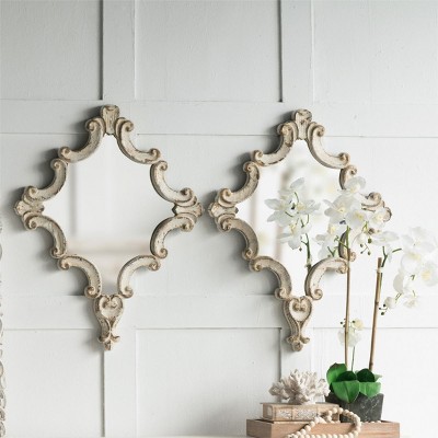 30" x 23.5" Artistic Diamond Scrollwork Mirror, Home Accent Mirror for Living Room,Entryway,Bedroom,Office-The Pop Home