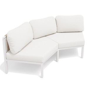 Crestlive products 2PC outdoor handcrafted woven rope design patio sofa for Balcony lawn  Beige - 1 of 4