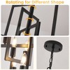 Modern Pendant Light Fixtures,Vintage 8-Light Farmhouse Chandeliers,Rectangle Hanging Island Light High Ceilings for Staircase, Hallway,Foyer - 4 of 4