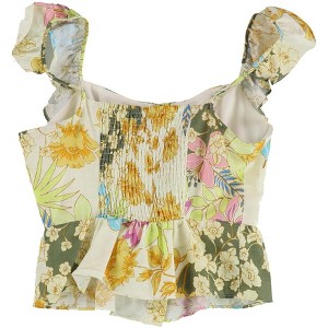 GUESS Womens Carine Floral Peplum Blouse - 1 of 2