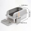 LAOTIES Enclosed Stainless Steel Cat Litter Box with Lid,Non-Stick Leak-Proof Tray for Large Cats - 4 of 4
