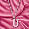 Slickblue Personalized Stainless Steel Initial Necklace, 16" Chain with 2" Extender, Rose Gold/Silver, Choose Letter I-Z - 2 of 3