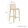 Modway Monarch Wood Bar Stool with Cane Rattan Back & Padded Seat - 3 of 4