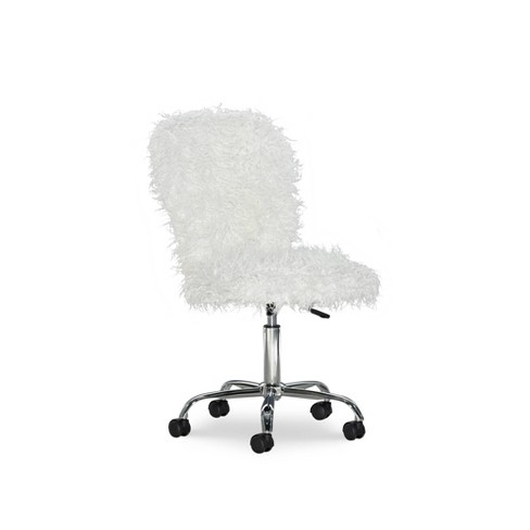 Faux Flokati Armless Office Chair White, Armless Chairs At Target