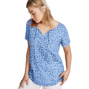 ellos Plus Size Keyhole Tee - 1 of 4