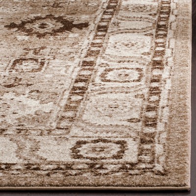 Taupe Square Synthetic Non-slip Area Rug