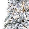 8ft. Flocked Mixed Pine Artificial Christmas Tree with 600 LED Lights – Towering Snowy Seasonal Holiday X-Mas Centerpiece - 4 of 4