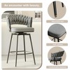 Resenkos Counter Bar Stools, Counter Stool,360��Swivel Bar Chairs set of 2 with Backrest, Metal Leg Modern Luxury Kitchen Chair,Gray - 3 of 4