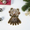 Unique Bargains Christmas Brooches YNCP7657 Alloy Dripping Wax Gold Tone 1.69"x2.24" 1 Pc - 2 of 4