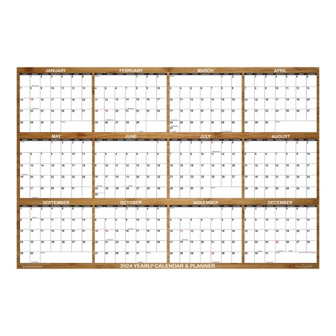 2024 Calendar Yearly Planner 365 Days Schedule Wall Hanging Memo