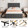Whizmax Bed Frame with 4 Storage Drawers and Headboard, Faux Leather Upholstered Platform Bed Frame with Wooden Slats Support,  No Box Spring Needed - 3 of 4