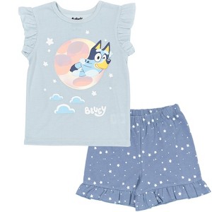 Bluey Girls T-Shirt and French Terry Shorts Outfit Set Toddler - 1 of 4