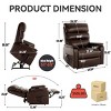 Electric Power Lift Recliner Armchair with Heat and Massage, Dual Motor Faux Leather Reclining Chairs with Infinite Position - Cuddlewood - 4 of 4