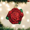 Old World Christmas Glass Blown Christmas Ornament, Red Rose (With OWC Gift Box) - 4 of 4