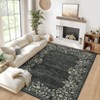 Modern Machine Washable Area Rugs Floral Printed Floor Carpet Non Slip Backing Stain Resistant Indoor Soft Mat - 3 of 4