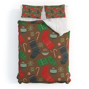 Pimlada Phuapradit Christmas Ornaments Duvet Cover + Pillow Sham(s) - Deny Designs - 1 of 4