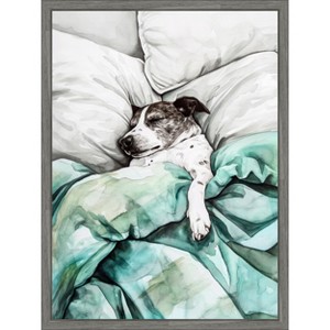 Amanti Art Dogs Life Tucked In by Justyna Jaszke Framed Canvas Wall Art - 1 of 4