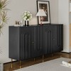 Modern Lacquer 4-Door Wooden Cabinet Sideboard Buffet Server with Adjustable Shelves for Living Room, Dining Room, Entryway, Office - 4 of 4