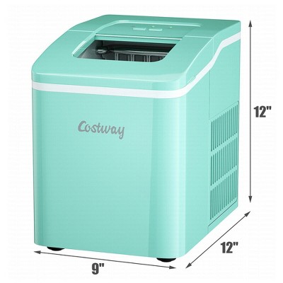 Compact Green ABS Countertop Portable Ice Maker with Scoop