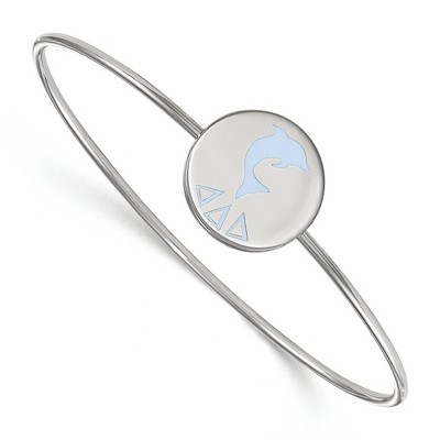 Black Bow Jewelry Sterling Silver Delta Delta Delta Greek Life Bangle Bracelet 6 Inch