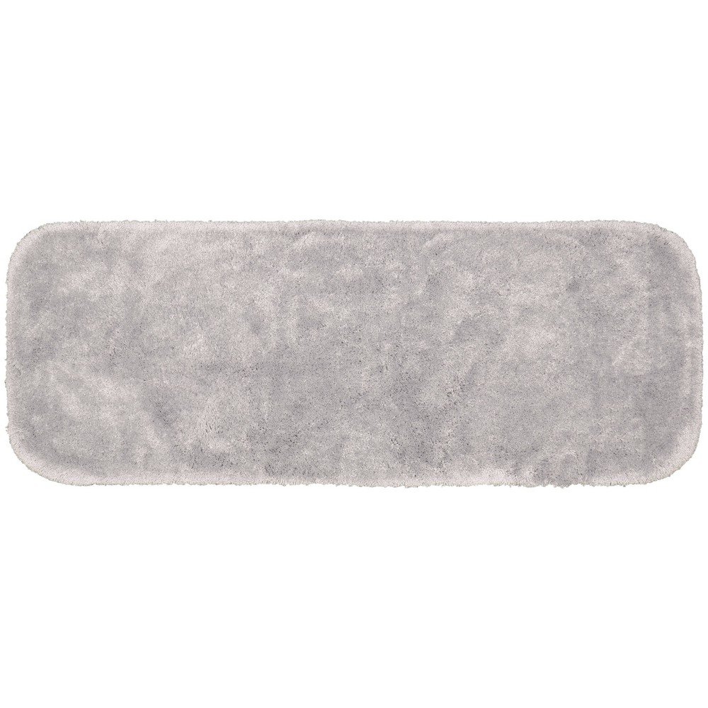 Photos - Bath Mat 22"x60" Finest Luxury Ultra Plush Washable Bath Rug Platinum Gray - Garland Rug: Non-Skid, Nylon, Machine Made