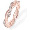 14K Gold Plated Cubic Zirconia Twisted Rope Eternity Band for Women - 2 of 4