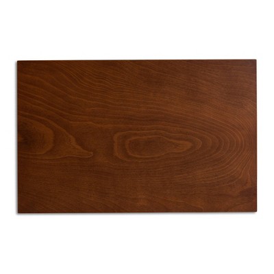 Walnut Brown Wood Dining Set with Gray Upholstered Chairs