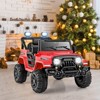 Costway 12V Kids Ride on Truck Car w/Remote Control, Threaded Wheels 3 Speeds LED Lights - 4 of 4