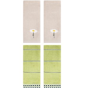 REGALWOVEN 4 Pcs Bathroom Soft Absorbent Hand Towels for Home Decor - 1 of 4