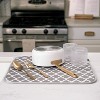 LunaLulinlk Dish Drying Mat, 16” x 18”, Absorbent Microfiber Kitchen Counter Mat, Dish Drying Pad White Trellis - 2 of 4