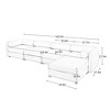 DOMETOUR Modular 4-Seat L-Shaped Sectional Sofa with Storage, Cylindrical Backrest & Armrests, Deep Seating, Blue - 4 of 4