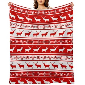 Christmas Deer Christmas Throw Blanket Soft Fleece Christmas Blanket Cozy Flannel Throw for Couch Bed 30x40 inches - 1 of 1