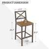 Outdoor Bar Stools Set of 2, 26 Inch All Weather HDPS Patio Counter Height Barstools with Back & Footrest, Aluminum Bar Stool Chairs - 2 of 4
