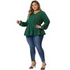 GRACE & GRANDEUR Women's Plus Size Gorgeous Gold Geometric Print Elastic Waist Blouses - 3 of 4