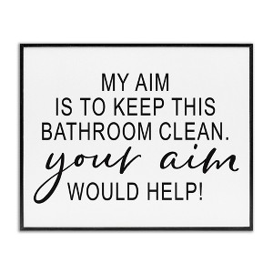 Stupell Industries Bathroom Aim Humorous Typography Washroom Signage, 14" x 11" - 1 of 4