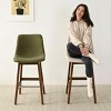 South Bar Stool Set Of 2 and 4, Fabric Upholstered Barstools with Solid Wood Legs and Footrest for Dining Room, Kitchen Island - Maison Boucle - 3 of 4