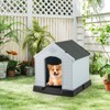 Tangkula Dog House for Small Dogs Waterproof Plastic Dog Houses with Air Vents and Elevated Floor Feeding Station Kennel House Gray - 2 of 4