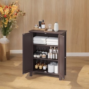 Slate Gray Freestanding Bathroom Floor Storage Cabinet - 11.8 x 23.6 x 31.5 Inches, with 2 Adjustable Shelves for Spacious Bathroom Storage - 1 of 4