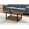 Vynxaria Contemporary Modern Coffee Table 47.25"L×23.75"W×17.75"H, Brown Laminate (Reclaimed Wood-Look), Black Metal Legs - 4 of 4
