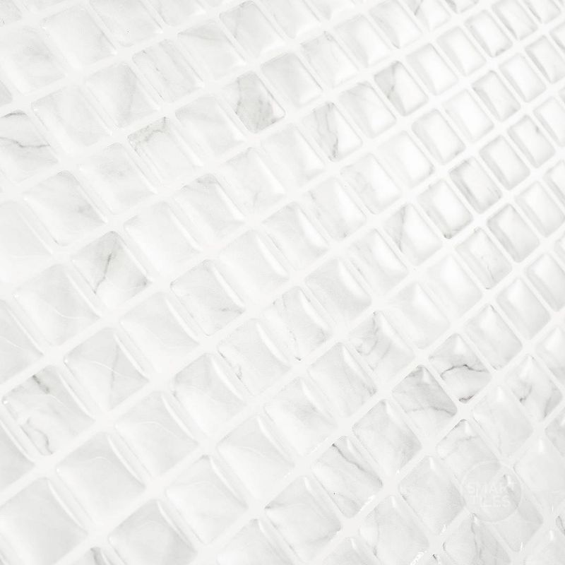 Smart Tiles 2pk XL Glossy Peel &#38; Stick 3D Tile Paper Backsplash Minimo Marble, 4 of 7