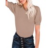 Women's Short Sleeve Sweater Tops 2025 Spring Summer Trendy Crew Neck Casual T Shirts Blouses,Khaki - XL - 4 of 4