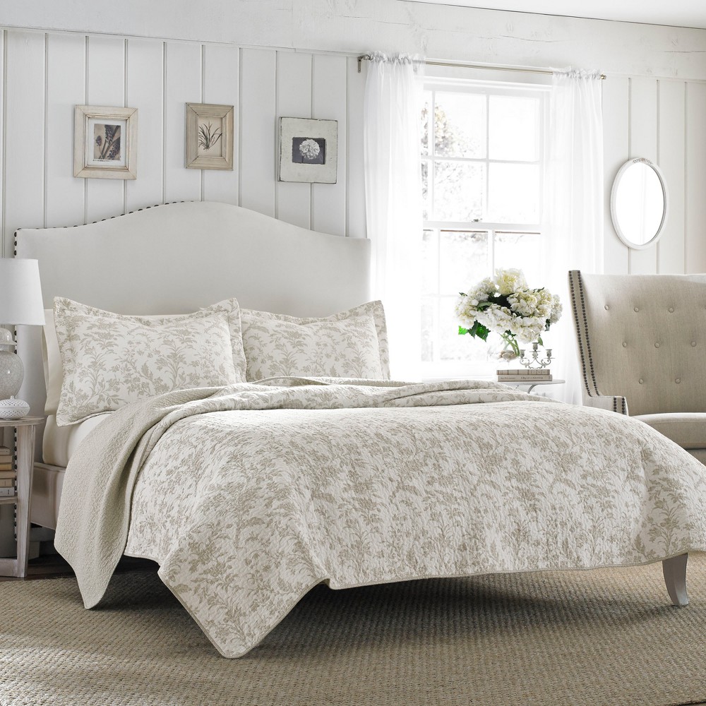 Photos - Duvet Beige Amberley Quilt Set  - Laura Ashley(Full/Queen)