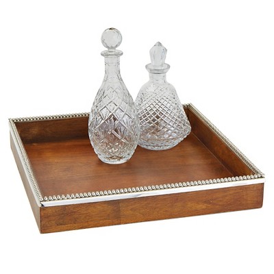 Vega Tray Polished Nickel Finish - Wood/Metal