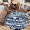 Boho Area Rug, Neutral Black Low Pile Washable Carpet, Non-Slip Non-Shedding Indoor Rug for Living Room, Bedroom, Kitchen, Bathroom - 3 of 4